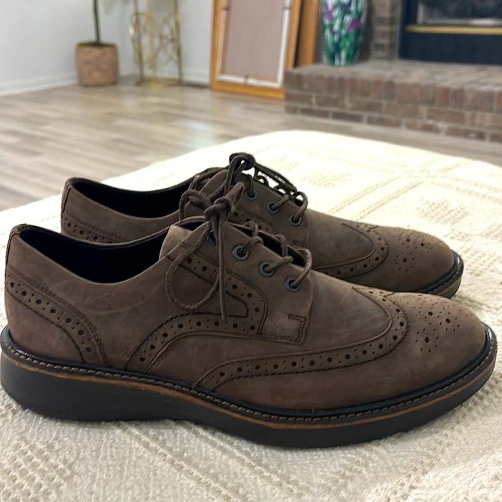 ECCO‎ Men's Lhasa Brogue Tie Oxford Leather Dress Shoes NWOB Size 9